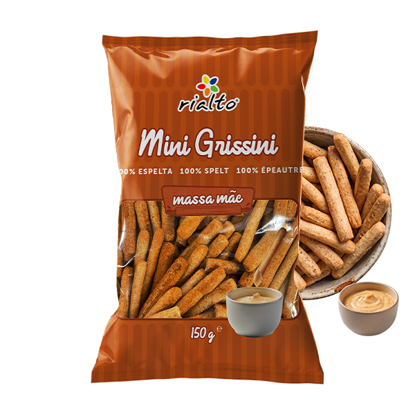 Mini Grissinos 100% Espelta Massa Mãe 150g