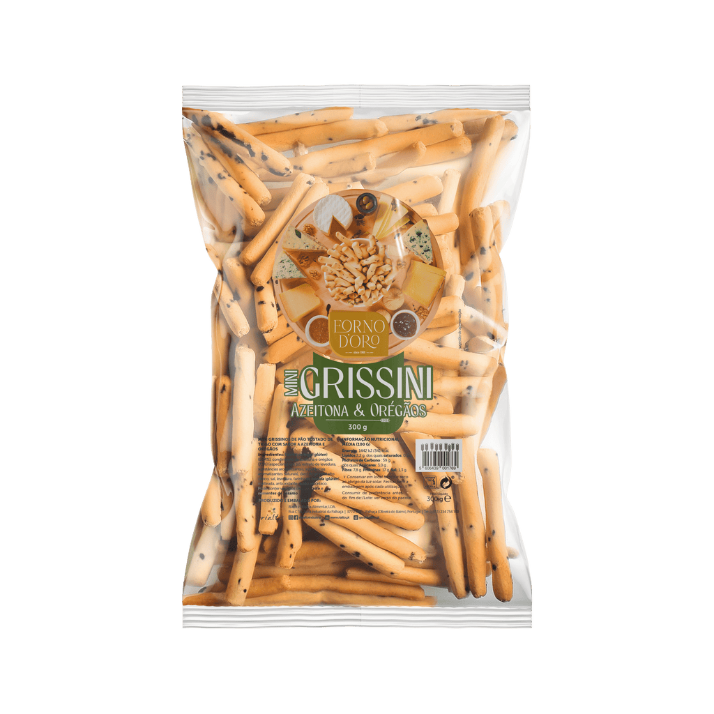 Mini Grissinos Azeitona e Orégãos 300g